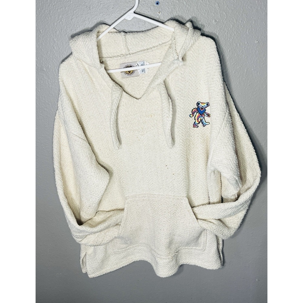GRATEFUL DEAD Earth Ragz Hoodie 28in Pit To Pit Dancing Bear Front & Back Rug D1